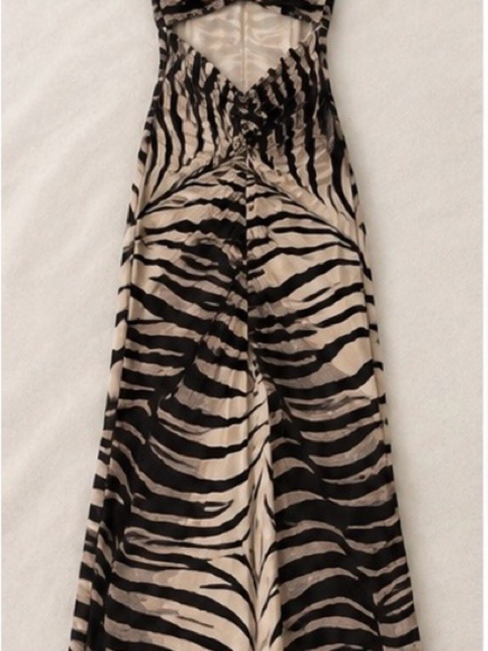 SHEIN Black and Cream Zebra-Print Maxi Dress